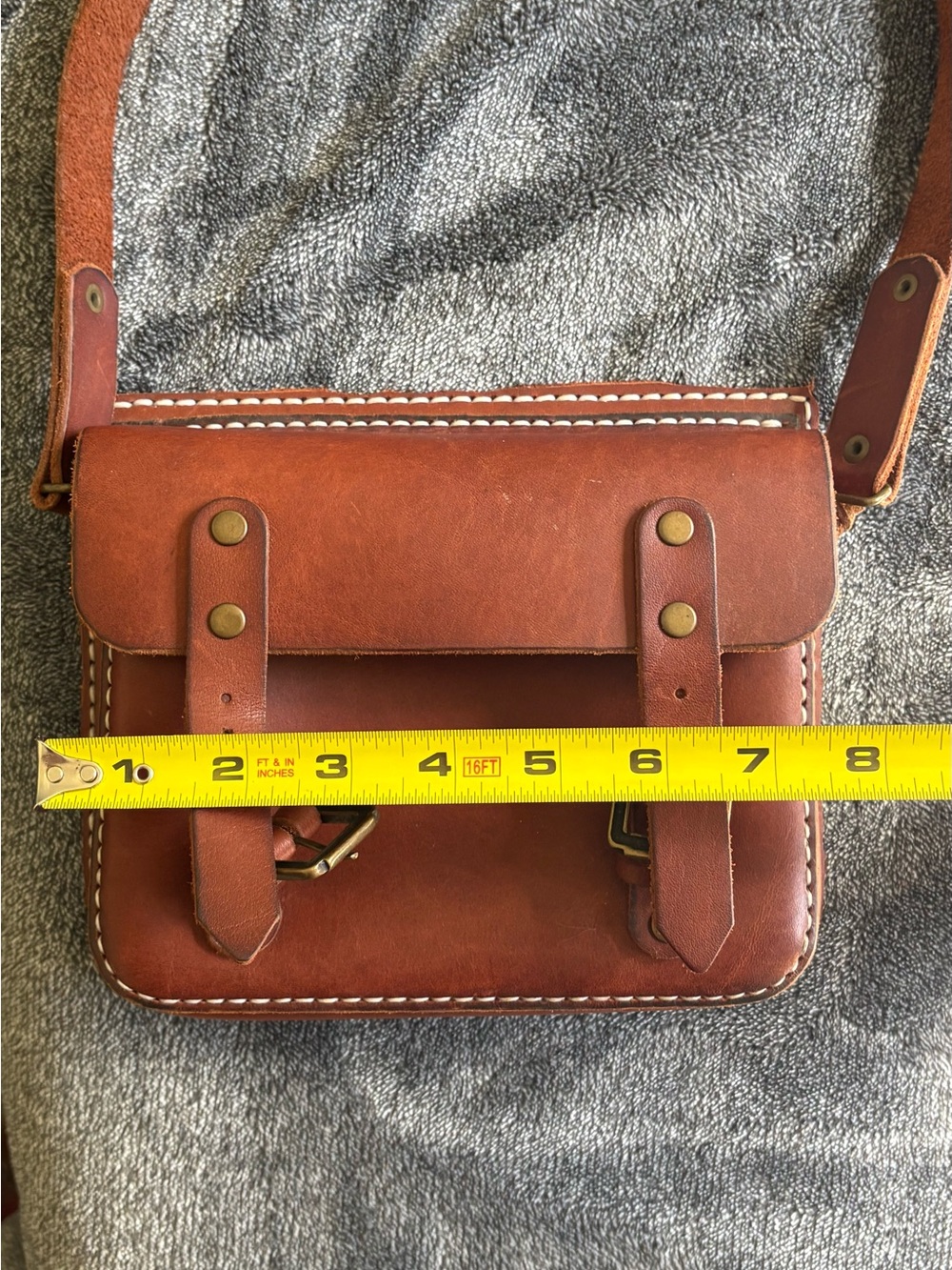 Brown Leather Clutch Bag - Picture 6 of 6